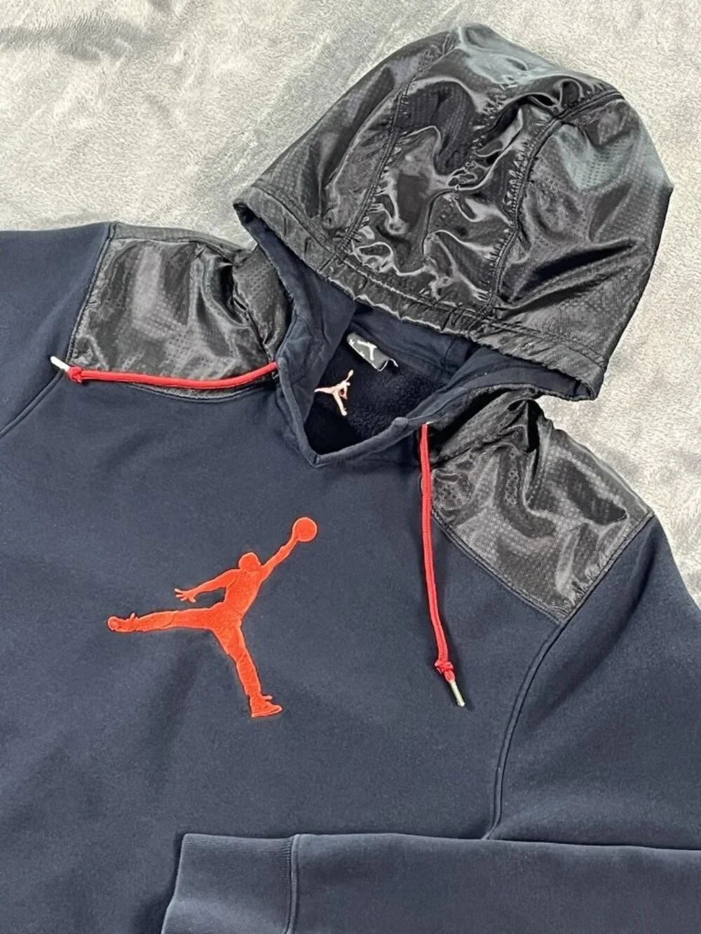 Air Jordan Jumpman Graphic Logo Black/Red Pullover Hoodie Mens M